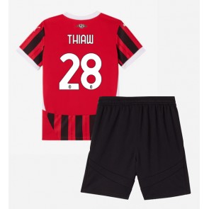 AC Milan Malick Thiaw #28 Hemmakläder Barn 2024-25 Kortärmad (+ Korta byxor)